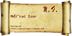 Mérai Izor névjegykártya